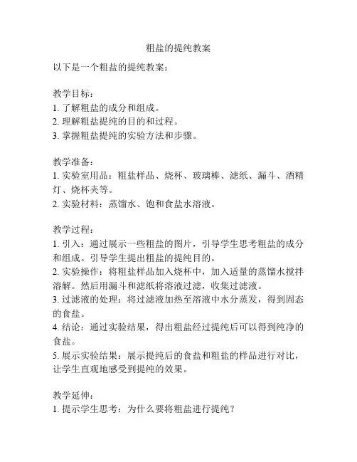 粗盐的提纯教案