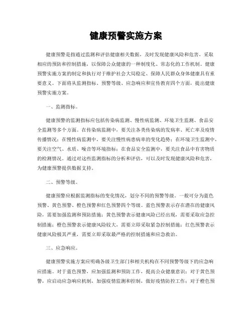 健康预警实施方案
