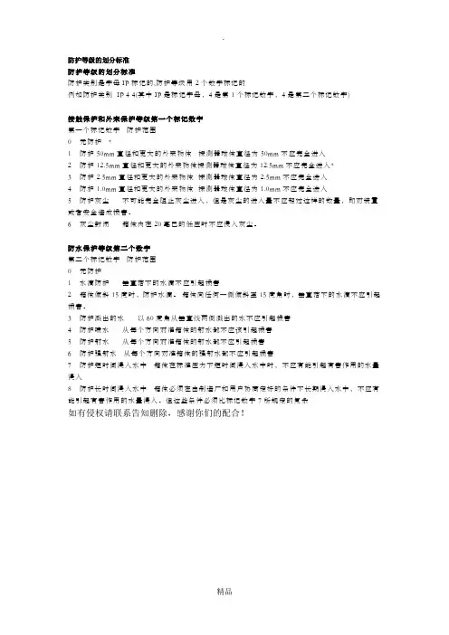 防护等级标准