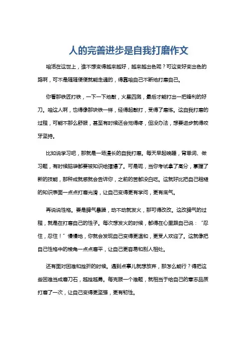 人的完善进步是自我打磨作文