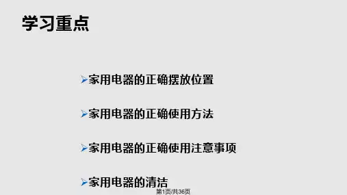 家用电器的使用PPT课件