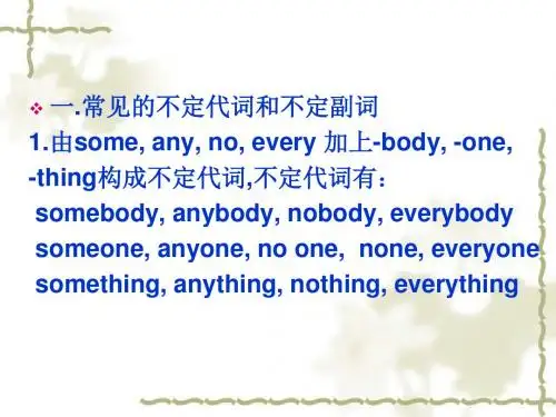 不定代词与不定副词