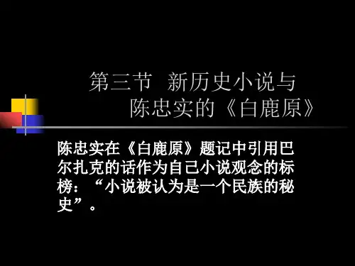 现当代文学史第三节  新历史小说与陈忠实的《白鹿原》