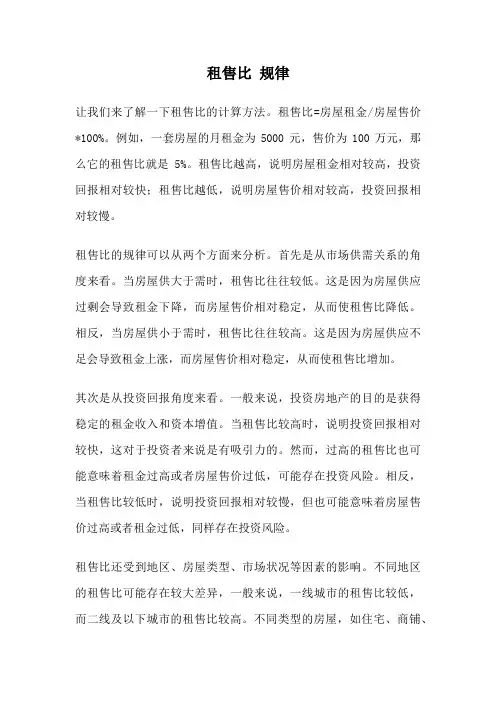 租售比 规律
