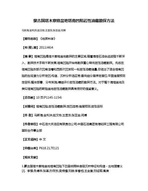 蒙古国塔木察格盆地塔南凹陷岩性油藏勘探方法