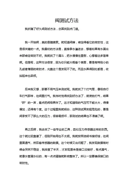 阀测试方法