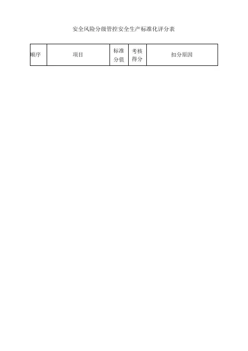 (最新2018)安全生产标准化评分表