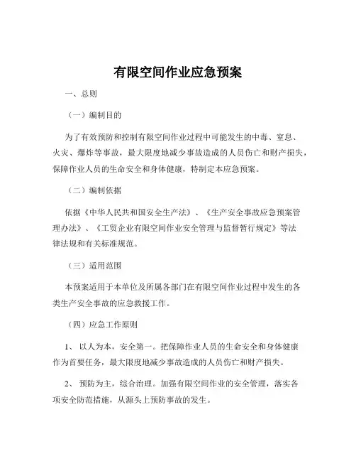 有限空间作业应急预案