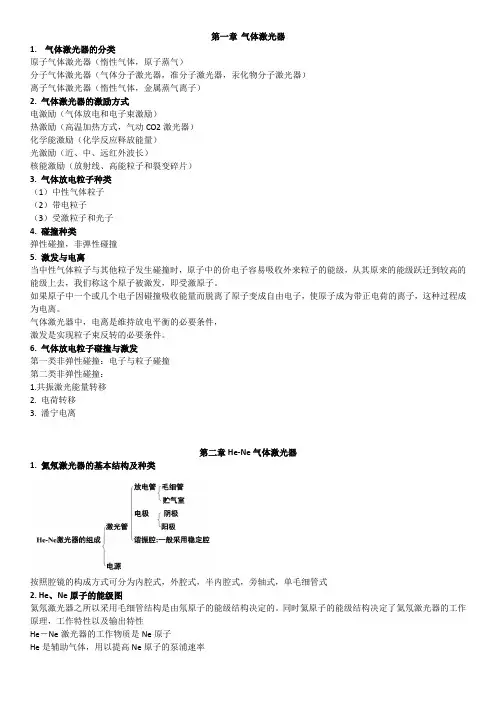 激光器件复习资料