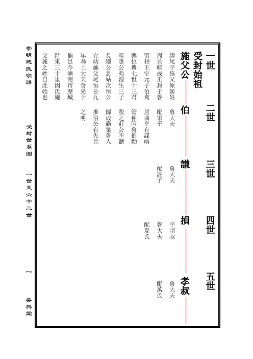 崇明施氏宗谱卷一