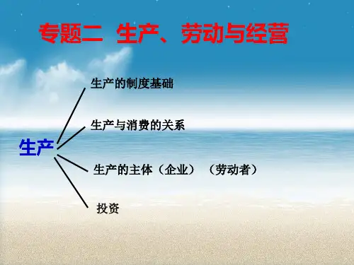 高考政治二轮复习《经济生活》专题二 生产、劳动与经营
