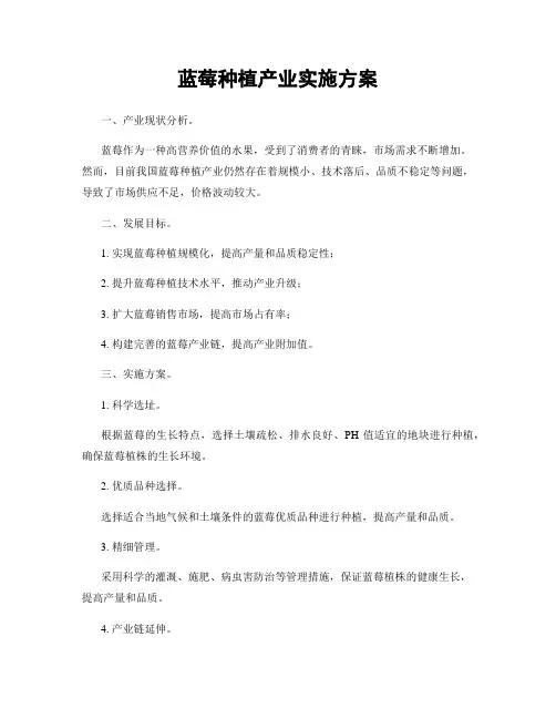 蓝莓种植产业实施方案