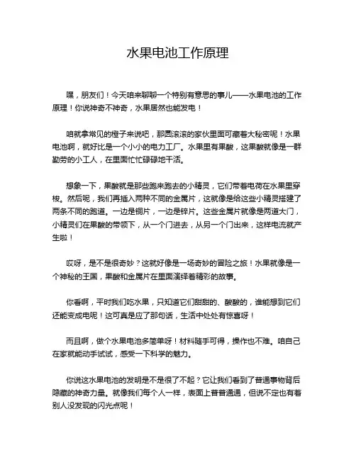 水果电池工作原理