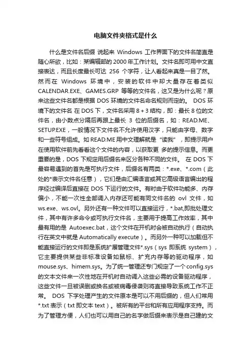 电脑文件夹格式是什么