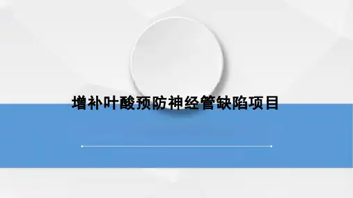 增补叶酸预防神经管缺陷项目方案解读