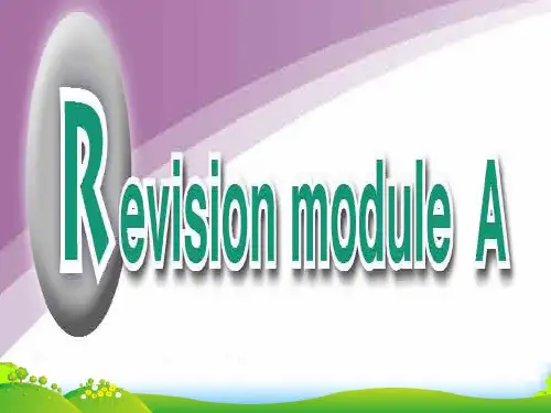 外研八年级英语上册Revision ModuleA 课件(共36张)