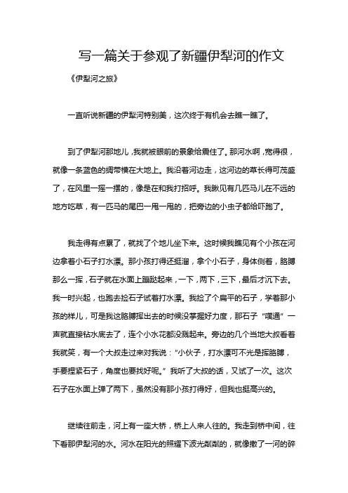 写一篇关于参观了新疆伊犁河的作文