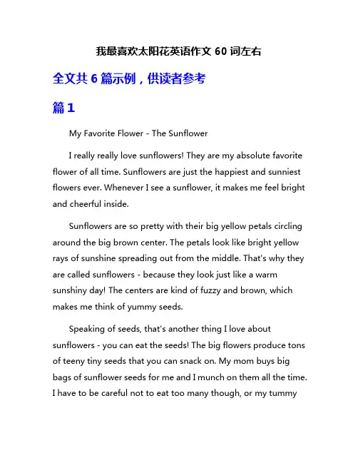 我最喜欢太阳花英语作文60词左右