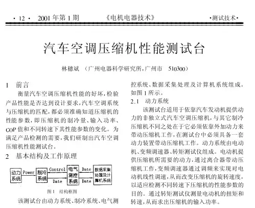 汽车空调压缩机性能测试台