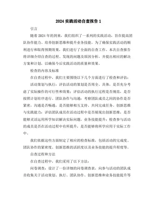 2024实践活动自查报告1