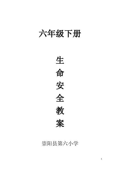 生命安全教案(六下)