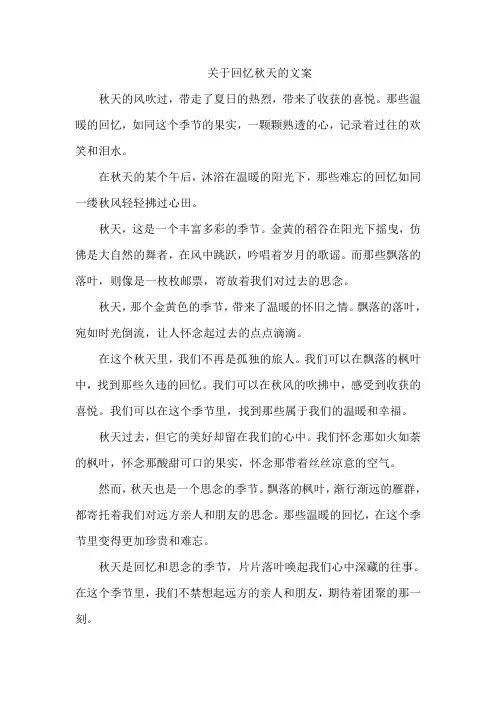 关于回忆秋天的文案