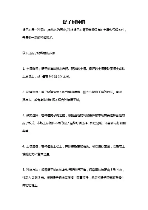 提子树种植