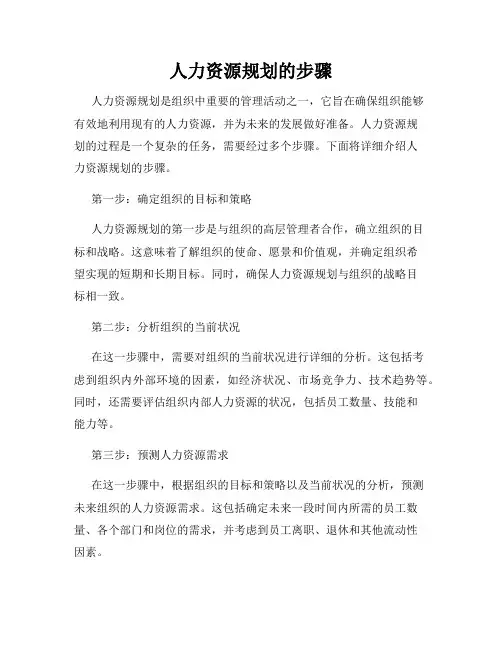 人力资源规划的步骤