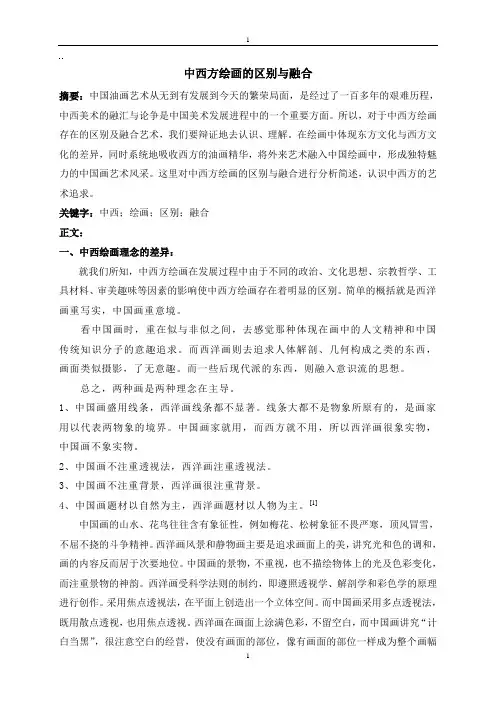 中西方绘画的区别与融合