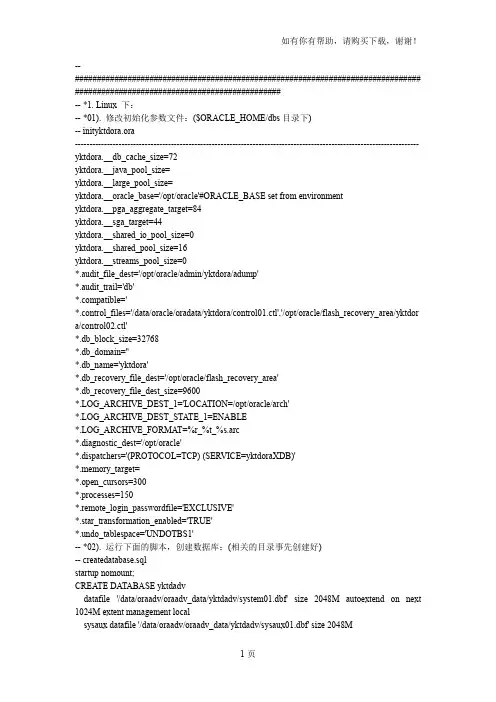 Oracle11g手工创建数据库