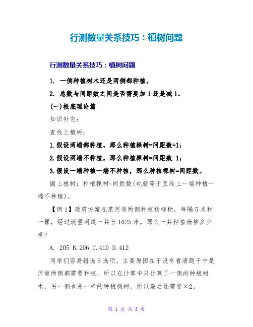 行测数量关系技巧：植树问题