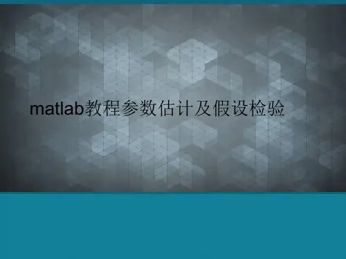 优选matlab教程参数估计及假设检验