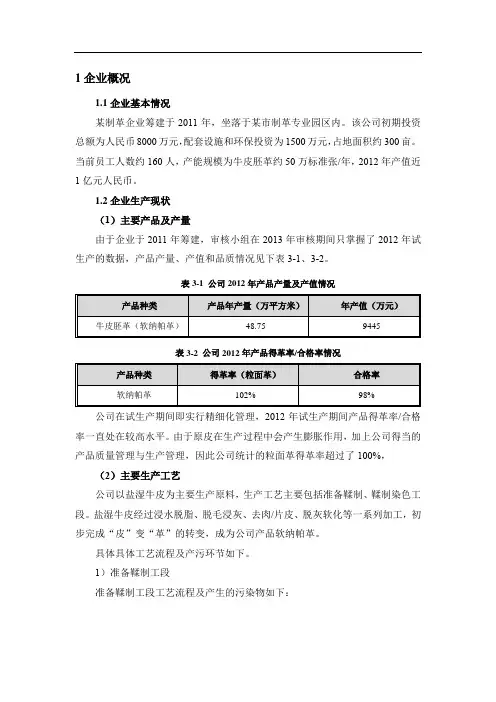 制革企业清洁生产审核案例