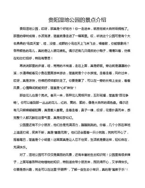 贵阳湿地公园的景点介绍