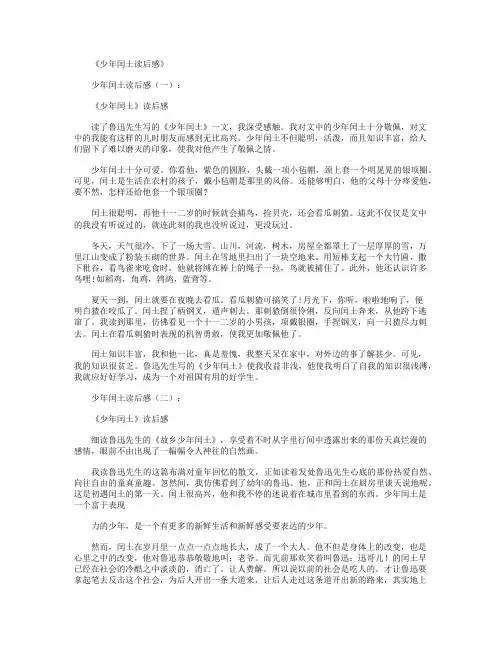 少年闰土读后感12篇