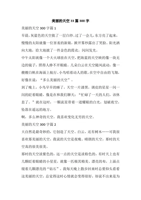美丽的天空33篇300字