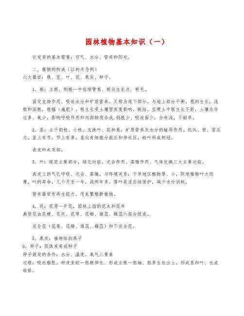 园林植物基本知识(一)