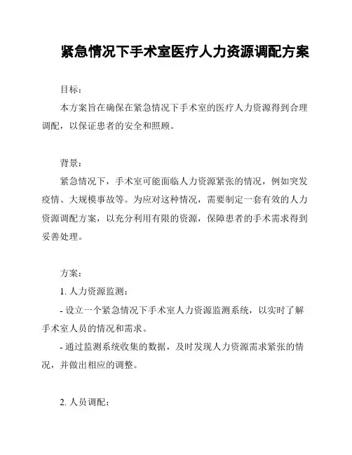 紧急情况下手术室医疗人力资源调配方案