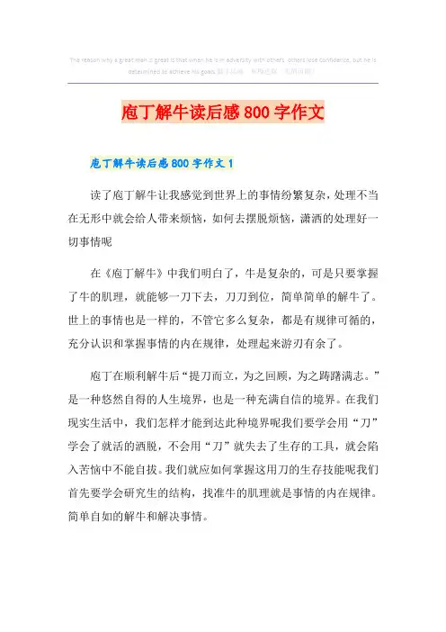 庖丁解牛读后感800字作文