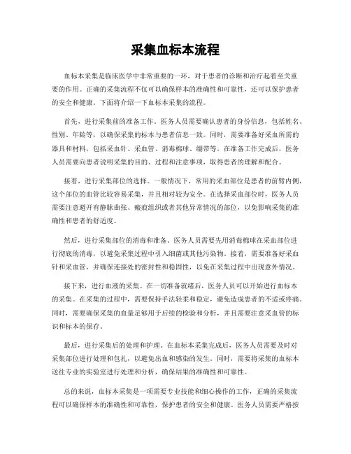 采集血标本流程