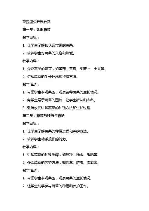 菜园里公开课教案