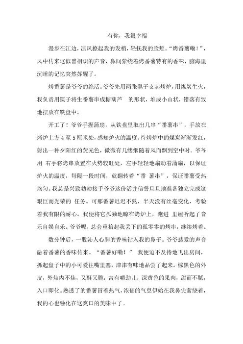 有你,我很幸福初三800字作文