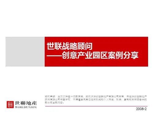 世联战略顾问创意产业园区案例分享精品课件