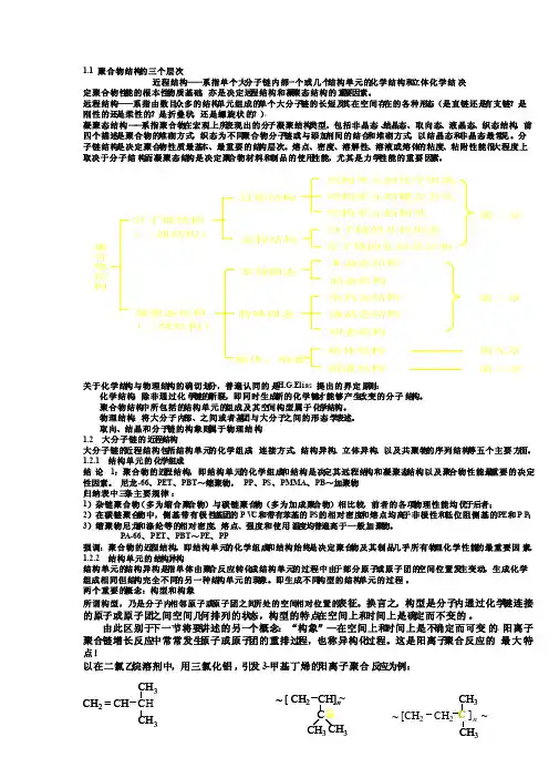 聚合物结构的三个层次