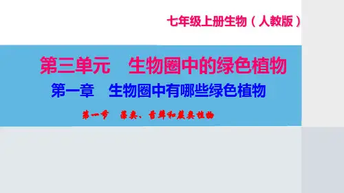人教版七年级生物上册第三单元第1-3章习题课件