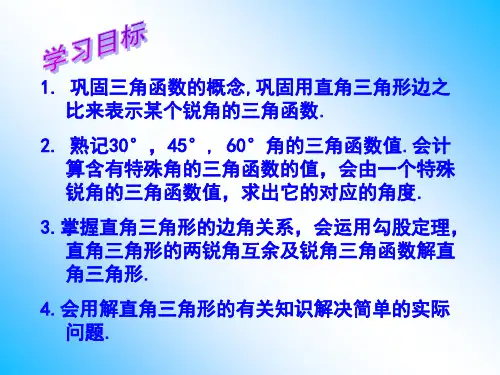 公开课锐角三角函数复习课件ppt