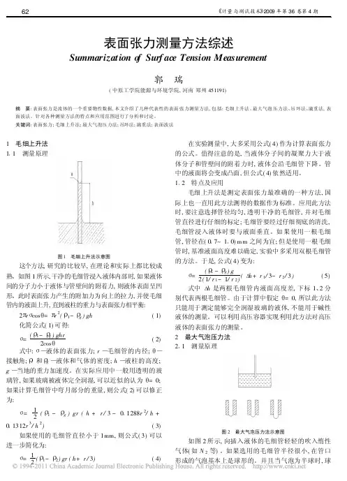 表面张力测量方法综述_郭瑞
