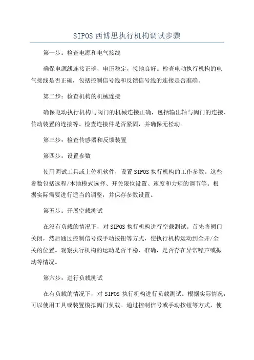 SIPOS西博思执行机构调试步骤