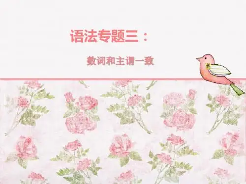 语法专题三.数词和主谓一致ppt