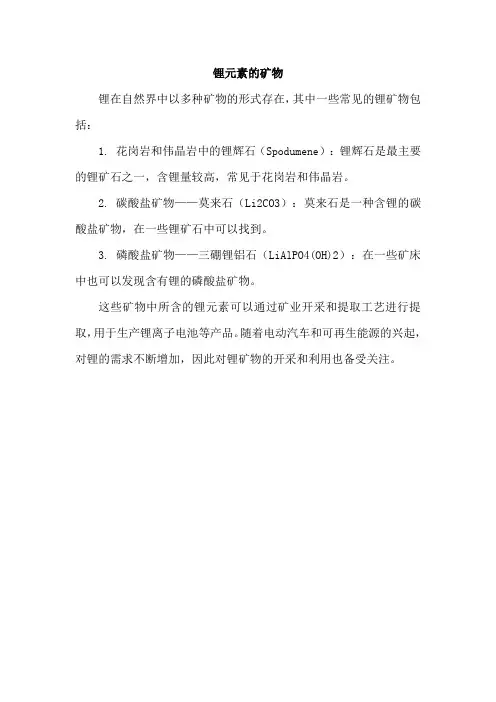 锂元素的矿物